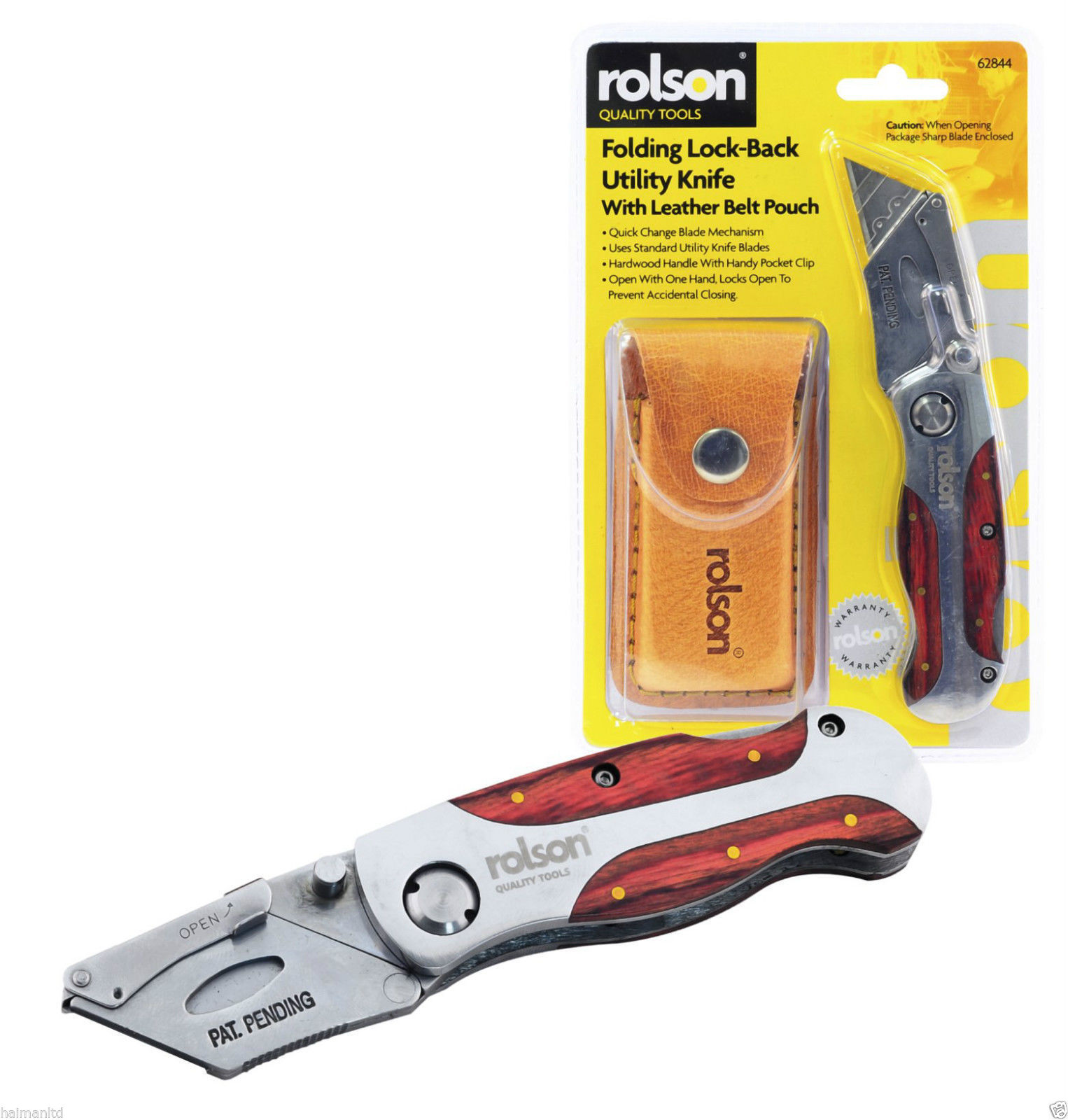 Rolson "Hardwood" 6" Lock Back Utility Knife Knife Holder pouch No Stanley Blade eBay
