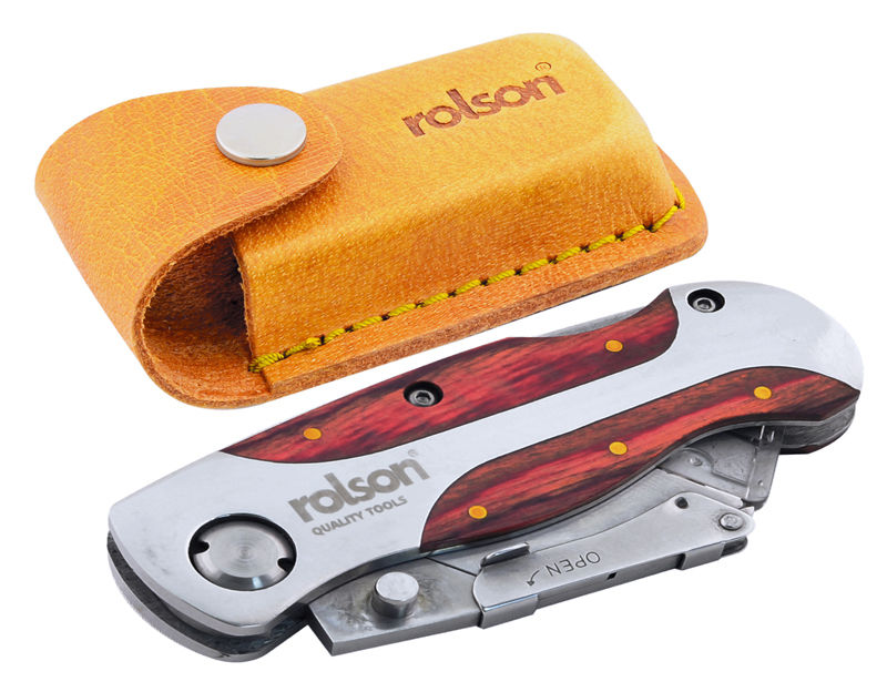 Rolson "Hardwood" 6" Lock Back Utility Knife Knife Holder pouch No