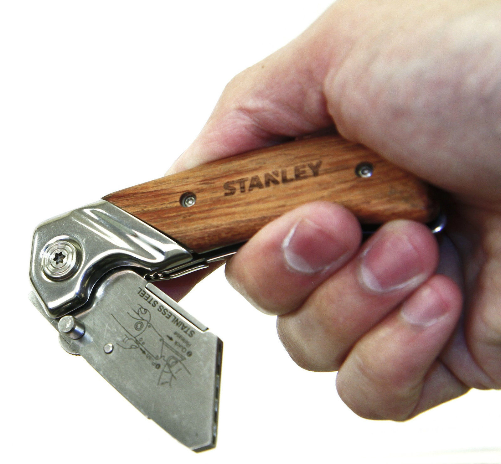 Authentic Stanley 010073 Wooden Handle Grip Folding Pocket Knife eBay