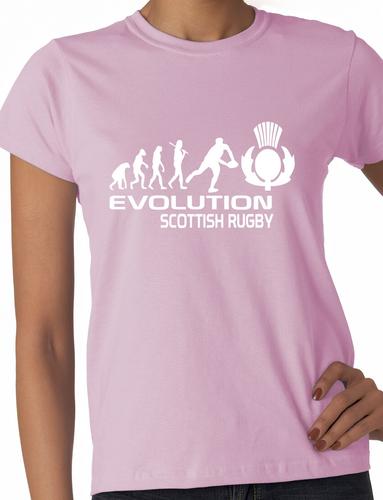 Evolution of Scottish Rugby Ladies T-Shirt Birthday Gift Size S-XXL