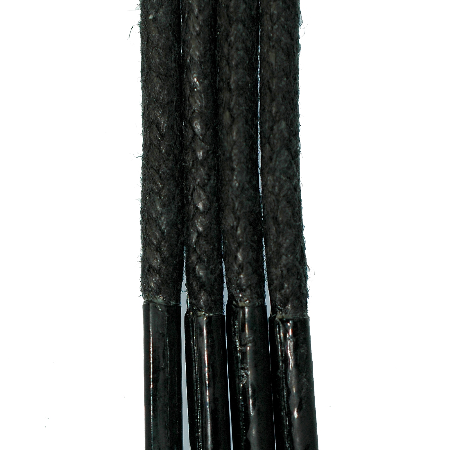 black round waxed shoelaces