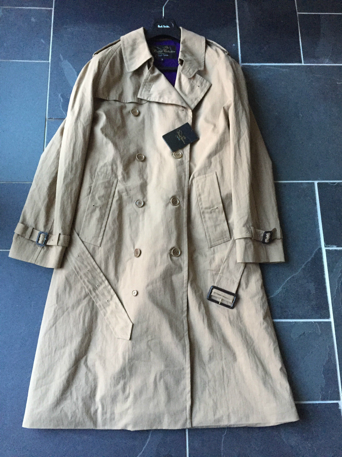 PAUL SMITH BRITISH COLLECTION Beige Long Trench Coat - Size M | eBay