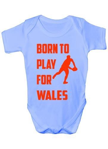 Born To Play For Wales Rugby Sport Babygrow Vest Baby Clothing Funny Gift